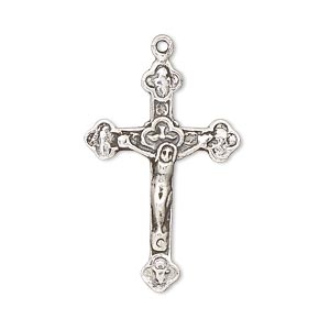 Focal, antiqued sterling silver, 31x20mm crucifix. Sold individually.