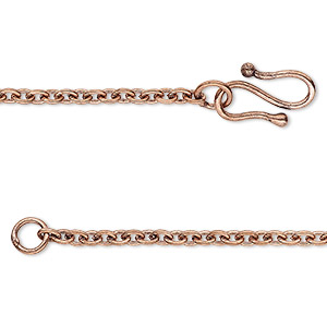Chain, antique copper-plated brass, 2.5mm cable, 18 inches. Sold individually.