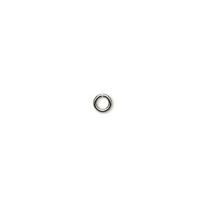 Jump ring, 14KtW white gold, 4mm round, 2.4mm inside diameter, 20 gauge. Sold per pkg of 4.