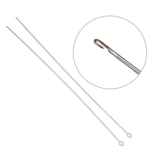 Beading needle, Elastacord™ Bead Threader, stainless steel, 10-1/2