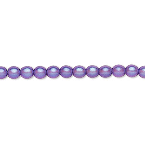 Bead, Czech pressed glass, pearlized dark blue, 4mm round. Sold per 15-1/2&quot; to 16&quot; strand, approximately 100 beads.