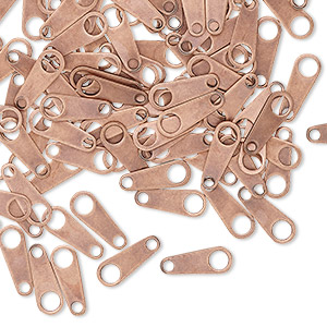 Chain tab, antique copper-plated brass, 10x4mm. Sold per pkg of 100.