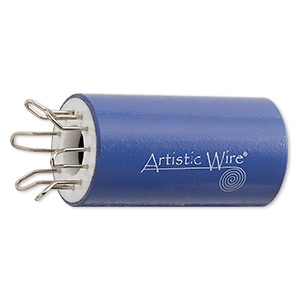 Wire knitter, Artistic Wire&reg;, plastic / steel / stainless steel, purple and white, 3 x 1-1/4 inches with 6 prongs. Sold individually.
