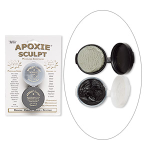 Adhesive, Apoxie&reg; Sculpt, epoxy and polymer resin, black. Sold per 1/4 pound pkg.