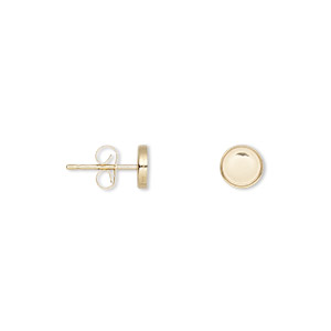 Earstud, 14Kt gold-filled, 5mm round with 5mm bezel setting. Sold per pair.