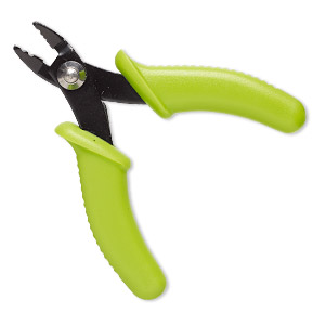 Pliers, crimp, steel and plastic, black and green, 3-1/2 inches. Sold individually.