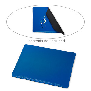 Bead mat, neoprene and silicone, black / blue / white, 20x15-inch  rectangle. Sold individually. - Fire Mountain Gems and Beads