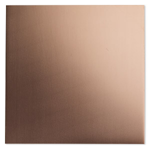 Sheet, copper, half-hard, 6x6-inch square, 24 gauge. Sold individually.