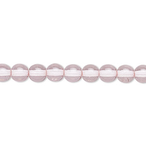 Bead, Czech dipped d&#233;cor glass druk, lilac, 6mm round. Sold per 16-inch strand.