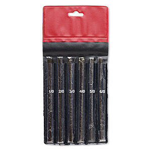 Saw blade mix, steel and plastic, white / red / black, 1/0 to 6/0, 5 inches. Sold per pkg of 144-piece set (1 gross).