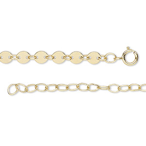 14/10 Yellow Gold-filled Cable Necklace Chain Extender Clasp