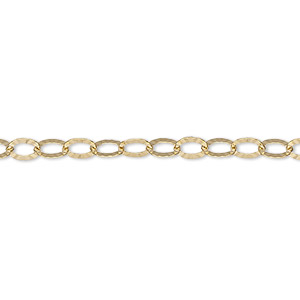 Chain, 14Kt gold-filled, 4mm oval starburst, 20 inches with springring clasp. Sold individually.