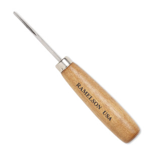 Micro carving tool, Ramelson USA&reg;, wood and steel, brown, 5-1/4 inches with 1.5mm 60-degree pre-sharpened V-shape. Sold individually.