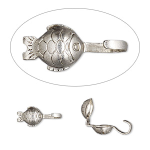 Clam-Shell Silver Plated/Finished Silver Colored