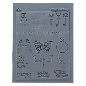 Stamp, Lisa Pavelka, rubber, 5-1/2 x 4-1/4 inch rectangle with wings n things texture. Sold individually.