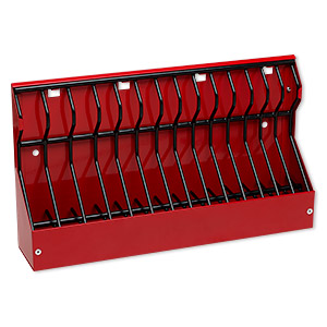 Plier rack, Plyworx PliersRack II, plastic / rubber / powder-coated steel, red / black / white, 12 x 7 x 2-1/2 inches. Sold individually.