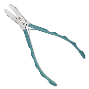 Pliers, Wubbers&reg; ProLine, flat-nose, steel / rubber / nylon, turquoise green, 5-3/4 inches. Sold individually.