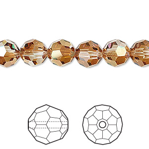 Bead, Crystal Passions®, crystal copper, 8mm faceted round (5000). Sold ...