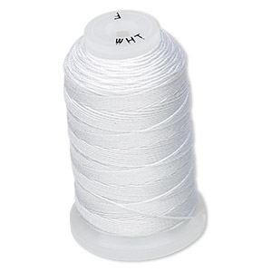 Thread, Purely Silk&#153;, white, size F. Sold per 140-yard spool.