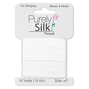 Thread, Purely Silk™, white, size B. Sold per 390-yard spool. - Fire  Mountain Gems and Beads