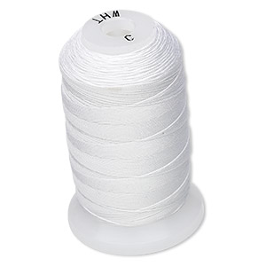 Thread, Purely Silk&#153;, white, size C. Sold per 310-yard spool.