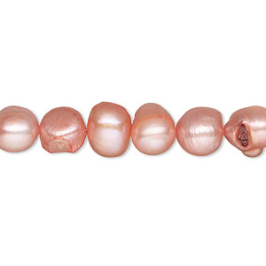 Pearl, cultured freshwater (dyed), dark blush, 8-9mm flat-sided potato, D grade, Mohs hardness 2-1/2 to 4. Sold per 16-inch strand.