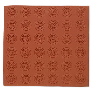 Stamping mat, rubber, brown, 6-1/2 x 6-inch rectangle with textured type keys design. Sold individually.