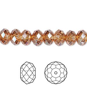 Bead, Crystal Passions®, crystal copper, 8x6mm faceted rondelle (5040 ...