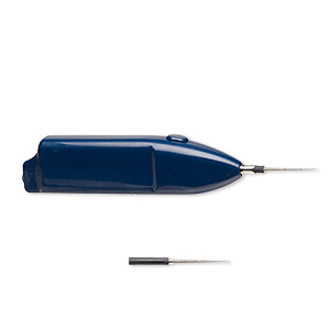 Bead reamer, Beadalon®, plastic and diamond-coated steel, blue and black,  5-1/2 x 1-1/4 inches with 2-inch tips. Sold per 3-piece set. - Fire  Mountain Gems and Beads