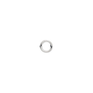 Jump ring, sterling silver, 6mm soldered round, 4.3mm inside diameter, 19 gauge. Sold per pkg of 20.