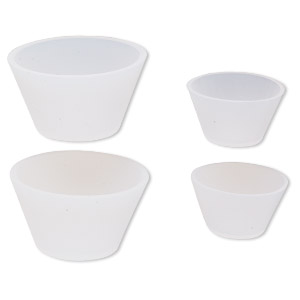 Mixing cup, silicone, white, (2) 1/8 ounce and (2) 1/2 ounce cups