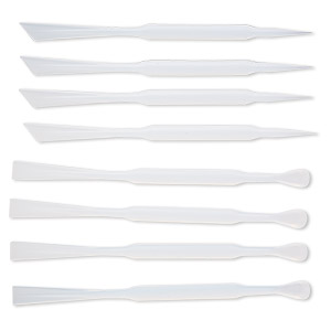 Stir stick, silicone, white, 4-3/4 x 1/3 inches. Sold per 8-piece set. -  Fire Mountain Gems and Beads