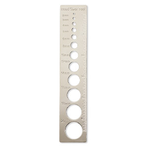 Bead sizer, chrome-plated carbon steel, 6-1/2 x 1-1/4&quot; ruler. Sold individually.