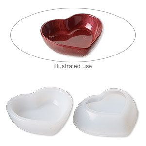 Mold, silicone, white, 3-1/4 x 3 x 1-inch heart tray. Sold individually. -  Fire Mountain Gems and Beads