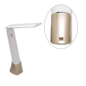 Lamp, Daylight&#153; Smart Go&#153;, steel and plastic, bronze and white, 10-1/2 x 7-5/8 x 2-1/8 inches open. Sold individually.