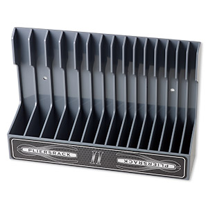 Plier rack, Plyworx PliersRack II, ABS plastic, grey, 12-3/4 x 9 x 3-1/4 inches with 15 slots. Sold individually.