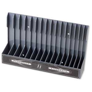 Plier rack, Plyworx PliersRack II, plastic, 12 x 7 x 2-3/4 inches with 16  slots. Sold individually. - Fire Mountain Gems and Beads