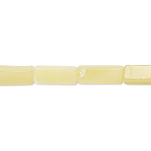 Bead, olive new &quot;jade&quot; (serpentine) (natural), light, 12x4mm-15x5mm square tube, C grade, Mohs hardness 2-1/2 to 6. Sold per 15&quot; to 16&quot; strand.