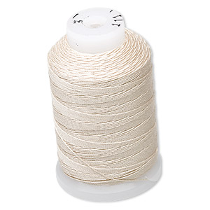 Thread, Purely Silk&#153;, 3-ply, ecru, size E. Sold per 200-yard spool.