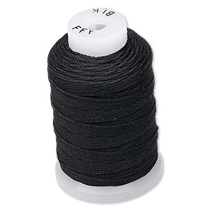 Thread, Purely Silk&#153;, 3-ply, black, size FFF. Sold per 92-yard spool.