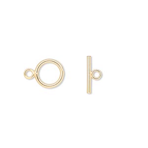 Clasp, toggle, 14Kt gold-filled, 8.5mm round. Sold individually.