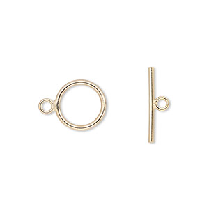 Clasp, toggle, 14Kt gold-filled, 11mm round. Sold individually.