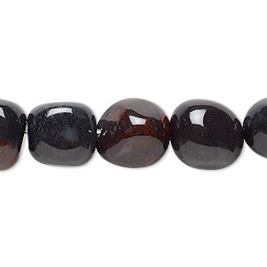 Bead, Indian bloodstone (natural), medium tumbled nugget, Mohs hardness 6-1/2 to 7. Sold per 15-1/2&quot; to 16&quot; strand.