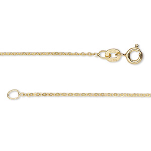 Chain, Gossamer&#153;, &quot;vermeil,&quot; 1.2mm rolo, 18 inches with springring clasp. Sold individually.