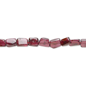 Bead, garnet (dyed), 5x4mm-8x4mm hand-cut rectangle, D grade, Mohs hardness 7 to 7-1/2. Sold per 14-inch strand.