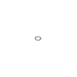 Jump ring, silver-plated brass, 3.5x2.5mm oval, 2.5x1.5mm inside diameter, 24 gauge. Sold per pkg of 100.