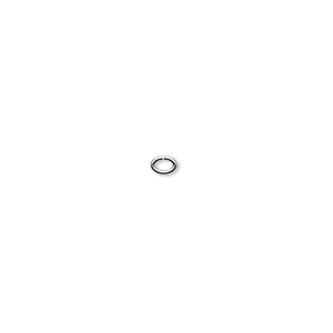 Jump ring, silver-plated brass, 3.5x2.5mm oval, 2.1x1.1mm inside diameter, 22 gauge. Sold per pkg of 100.