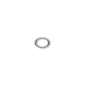 Jump ring, silver-plated brass, 8x6mm oval, 5.7x3.6mm inside diameter, 16 gauge. Sold per pkg of 100.