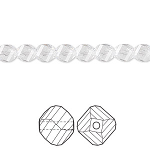 Bead, Crystal Passions&reg;, crystal clear, 6mm faceted helix (5020). Sold per pkg of 12.