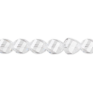 Bead, Crystal Passions&reg;, crystal clear, 8mm faceted helix (5020). Sold per pkg of 144 (1 gross).